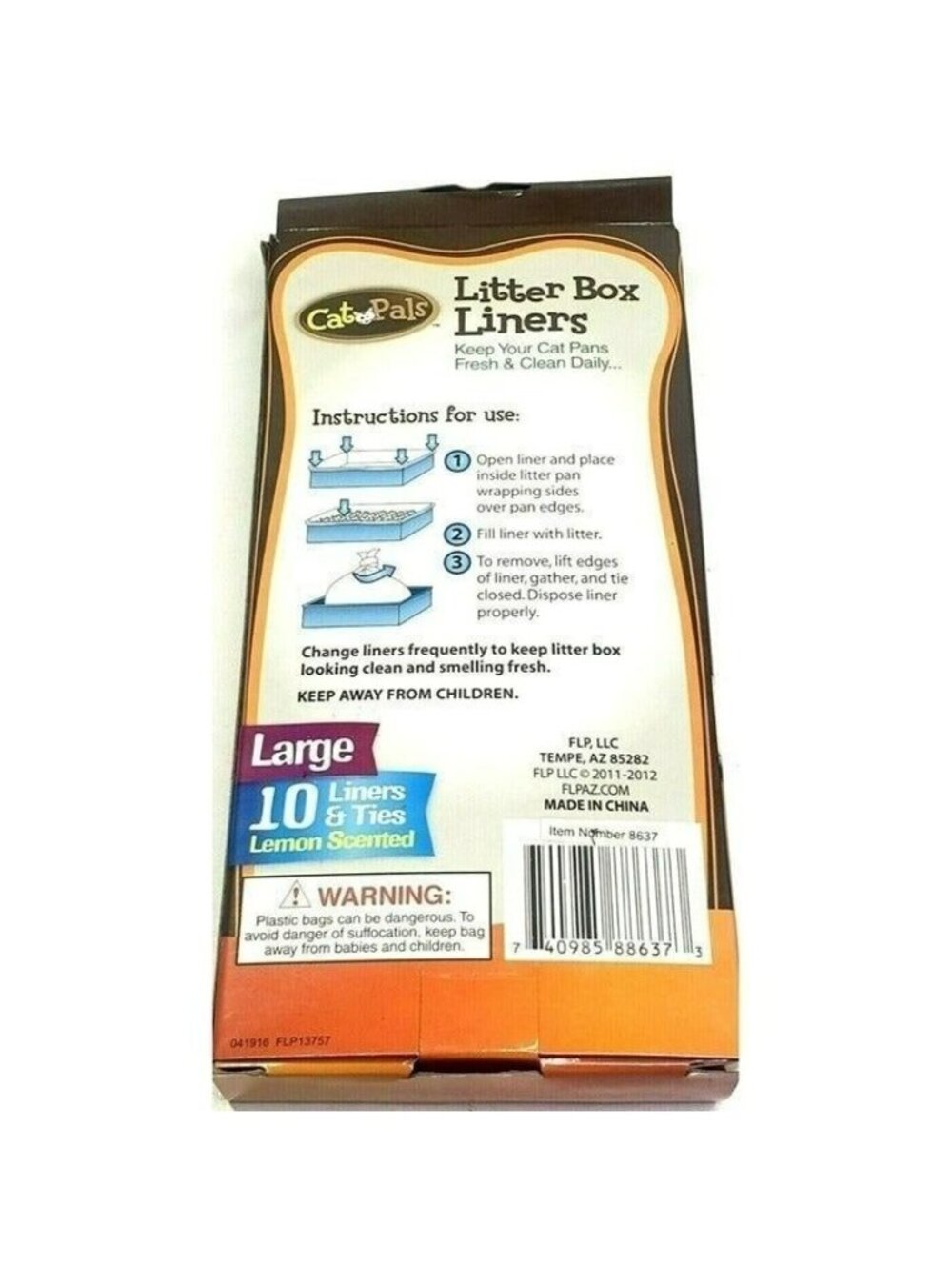 Cat Pals Litter Box Liners 10 Count 2 Packs Large 31" x 14" Lemon Scent Plastic - Picture 3 of 4